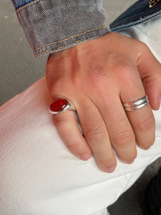 Sterling silver carnelian ring hand made