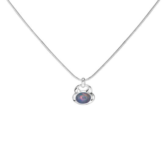 Opal pendant sterling silver necklace 
